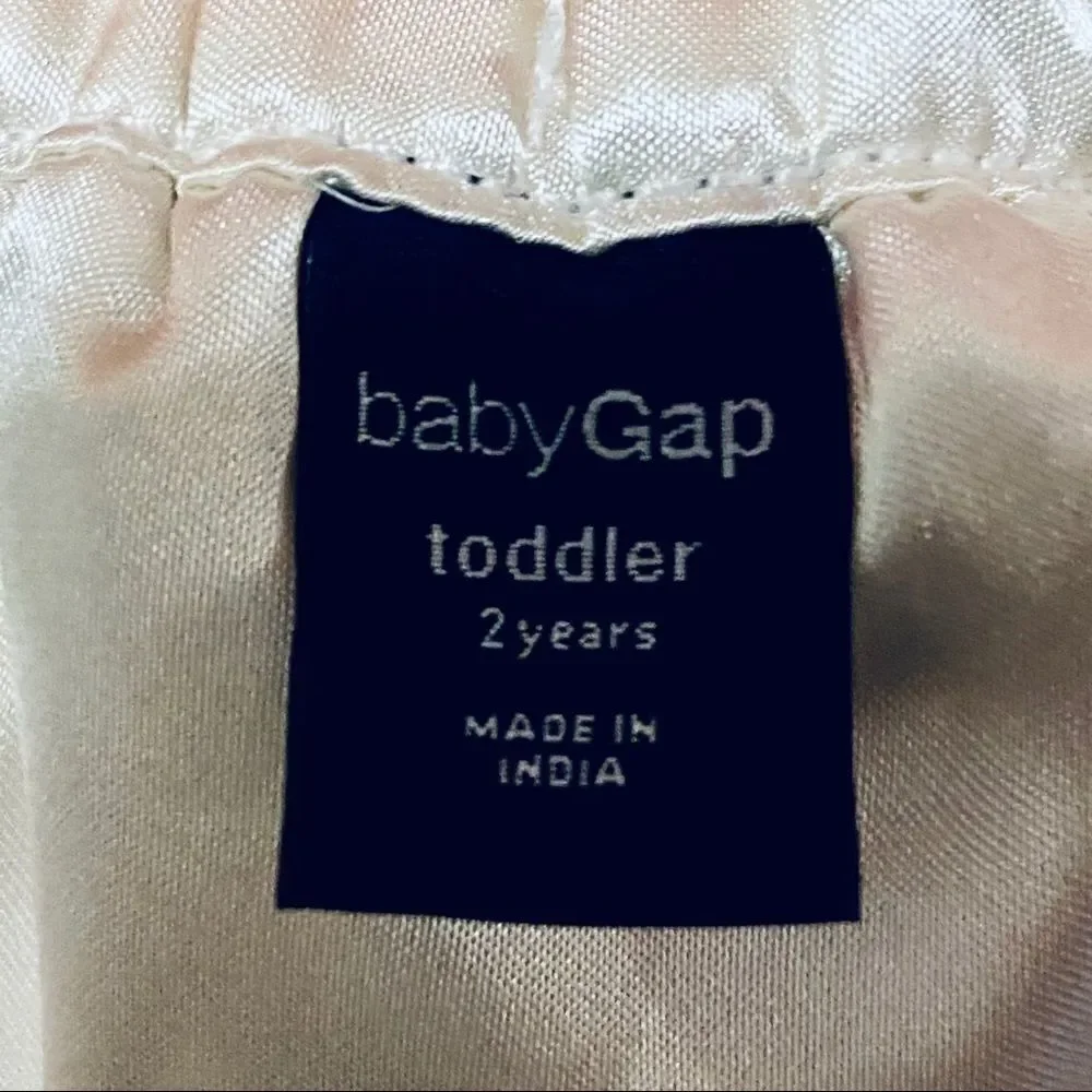 Baby Gap silver white bow puff dress holiday skirt